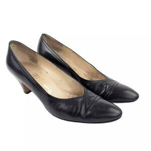 Salvatore Ferragamo Womens Shoes Size 8 Black Made in Italy Heels